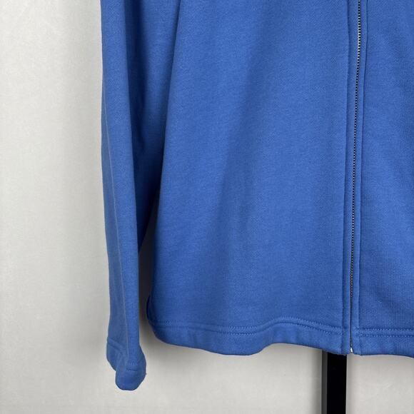 Quacker Factory Snowflake Embellished Sweatshirt Women's Medium Blue Full Zip - Picture 3 of 12